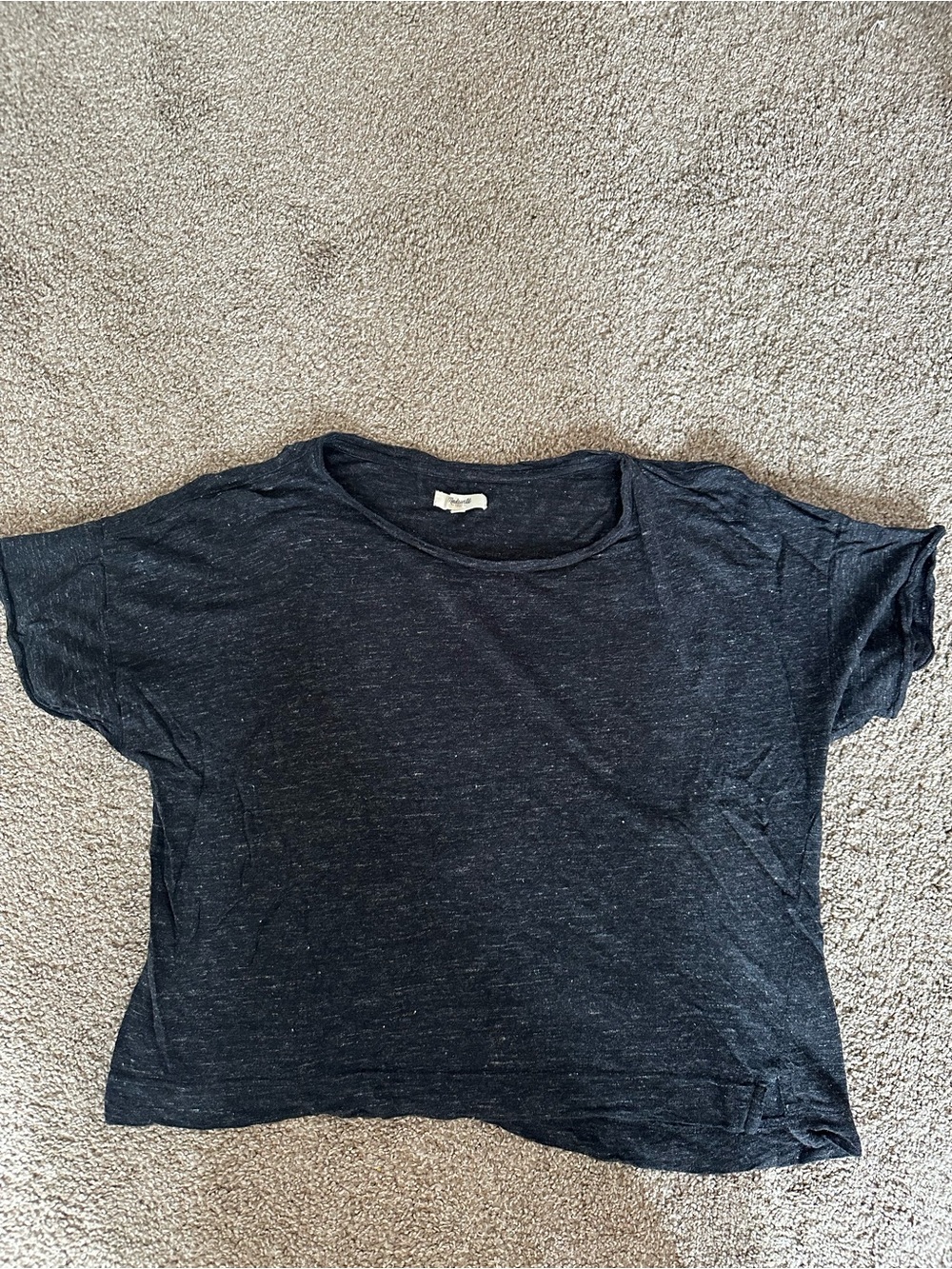 Madewell Heathered Black Relaxed Short Sleeve Tee